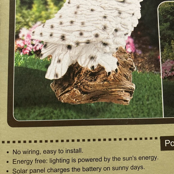 VP HOME POLYRESIN SOLAR OWL LIGHT, POWERED BY THE SUN, WITH BATTERIES, OUTDOOR - Picture 5 of 10